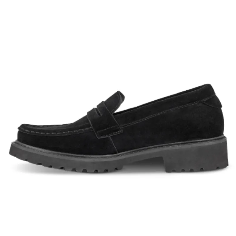 Green Comfort dameloafer - Sort ruskind