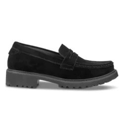 Green Comfort dameloafer - Sort ruskind