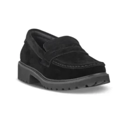 Green Comfort dameloafer - Sort ruskind