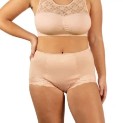 Inkontinens trusse med blonde - Beige