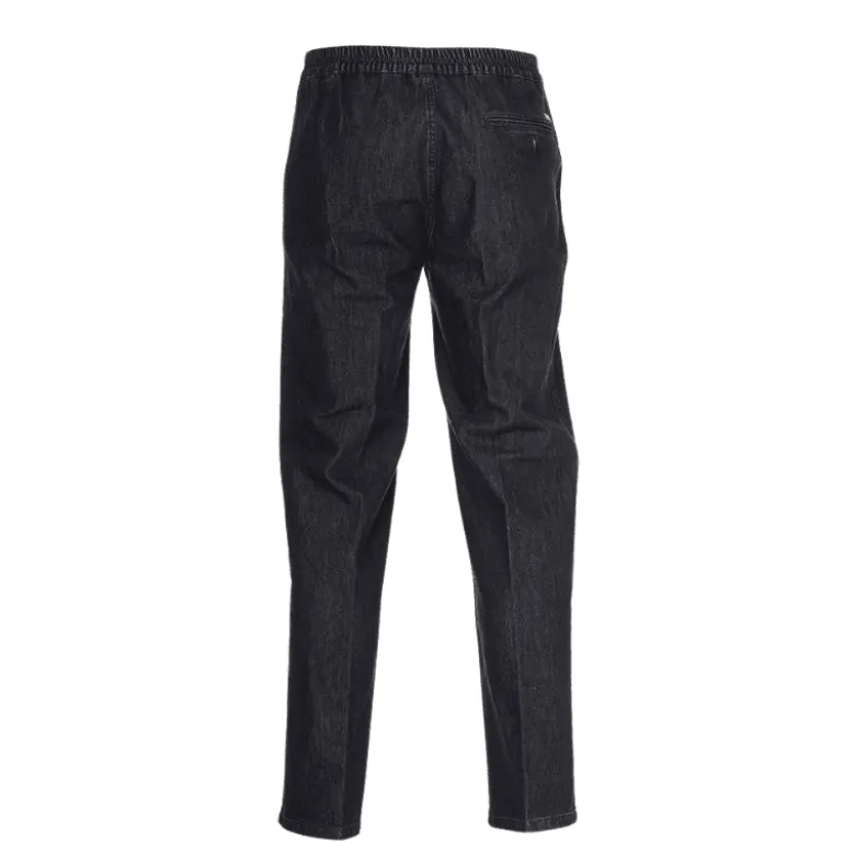 Jeans med elastik i taljen - Koksgrå/sort