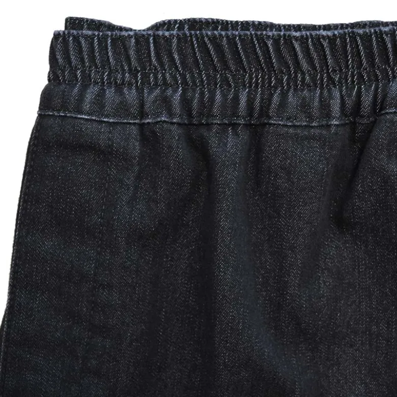 Jeans med elastik i taljen - Koksgrå/sort
