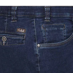 Jeans med elastik og stræk - Mørkeblå