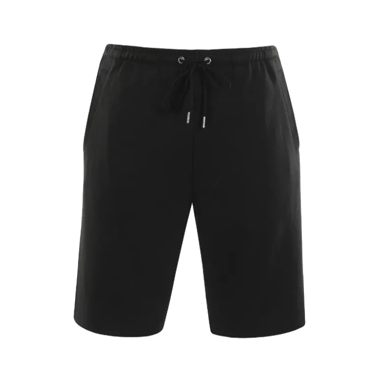 Knælange shorts med elastik - Sort