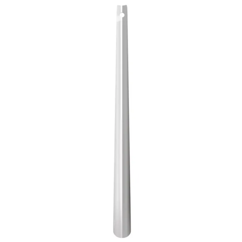 Langt skohorn i blankt metal - 80 cm
