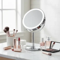 Makeup-spejl med tonet lys - 1x/10x forstørrelse