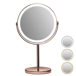 Makeup-spejl med tonet lys - 1x/10x forstørrelse