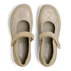 New Feet ballerina med velcro - Sand