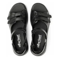New Feet damesandal i skind - Sort
