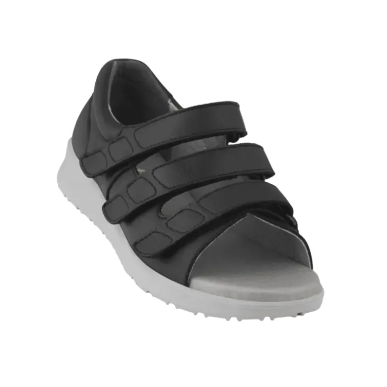 New Feet damesandal med hælkappe - Sort