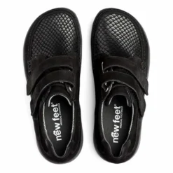New Feet damesko med velcroluk - Sort