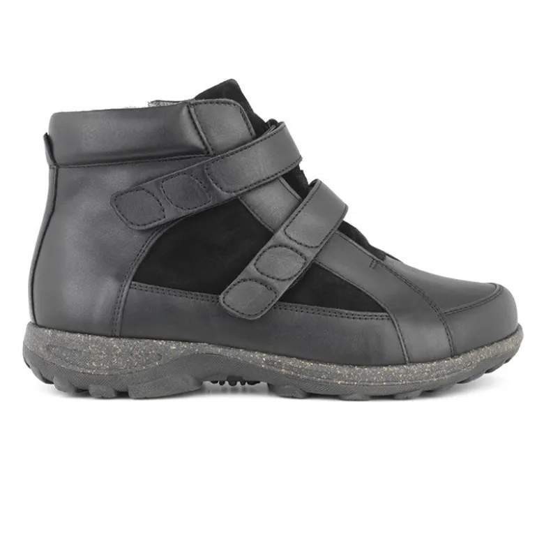 New Feet damestøvle med velcro - Sort