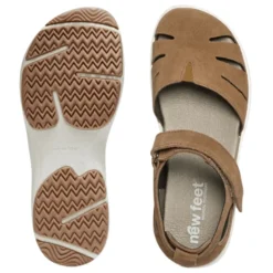 New Feet lukket damesandal - Brun