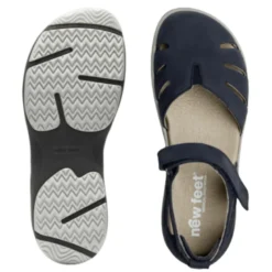 New Feet lukket damesandal - Mørkeblå