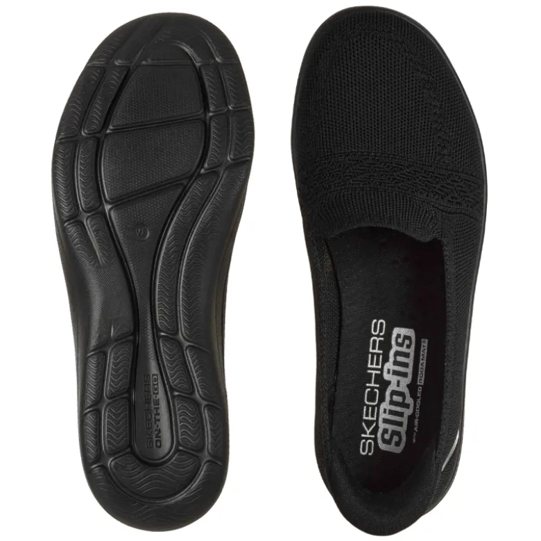 Skechers slip-in ballerina - Sort