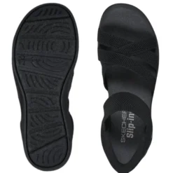 Skechers slip-in damesandal - Sort