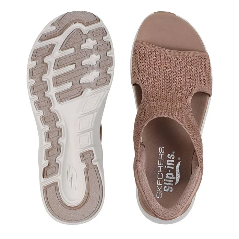Skechers slip-in damesandal - Sand