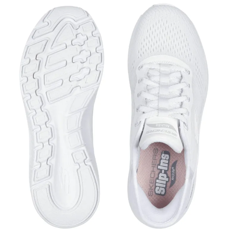 Skechers slip-in damesneaker - Hvid