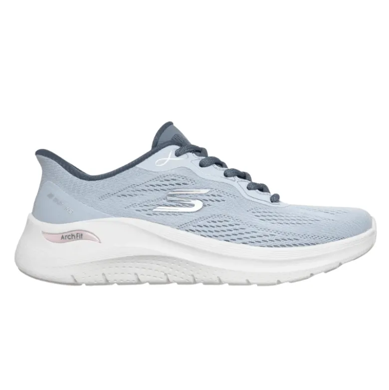 Skechers slip-in damesneaker - Lyseblå