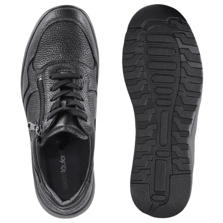 Waldläufer bred herresneaker - Sort