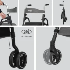 W05 rollator / indkøbsvogn - Bordeaux