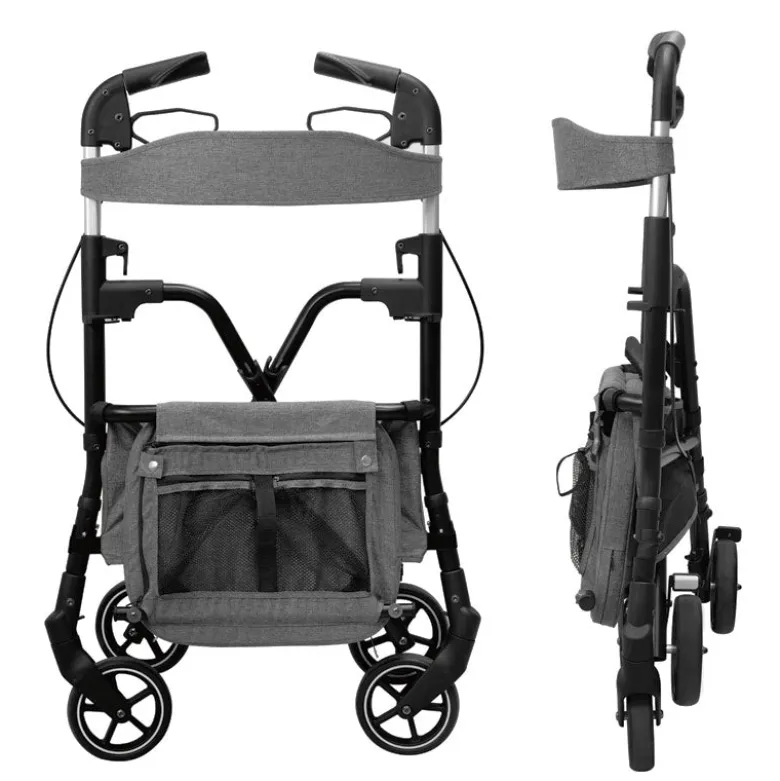 W4 rollator / indkøbsvogn - Grå